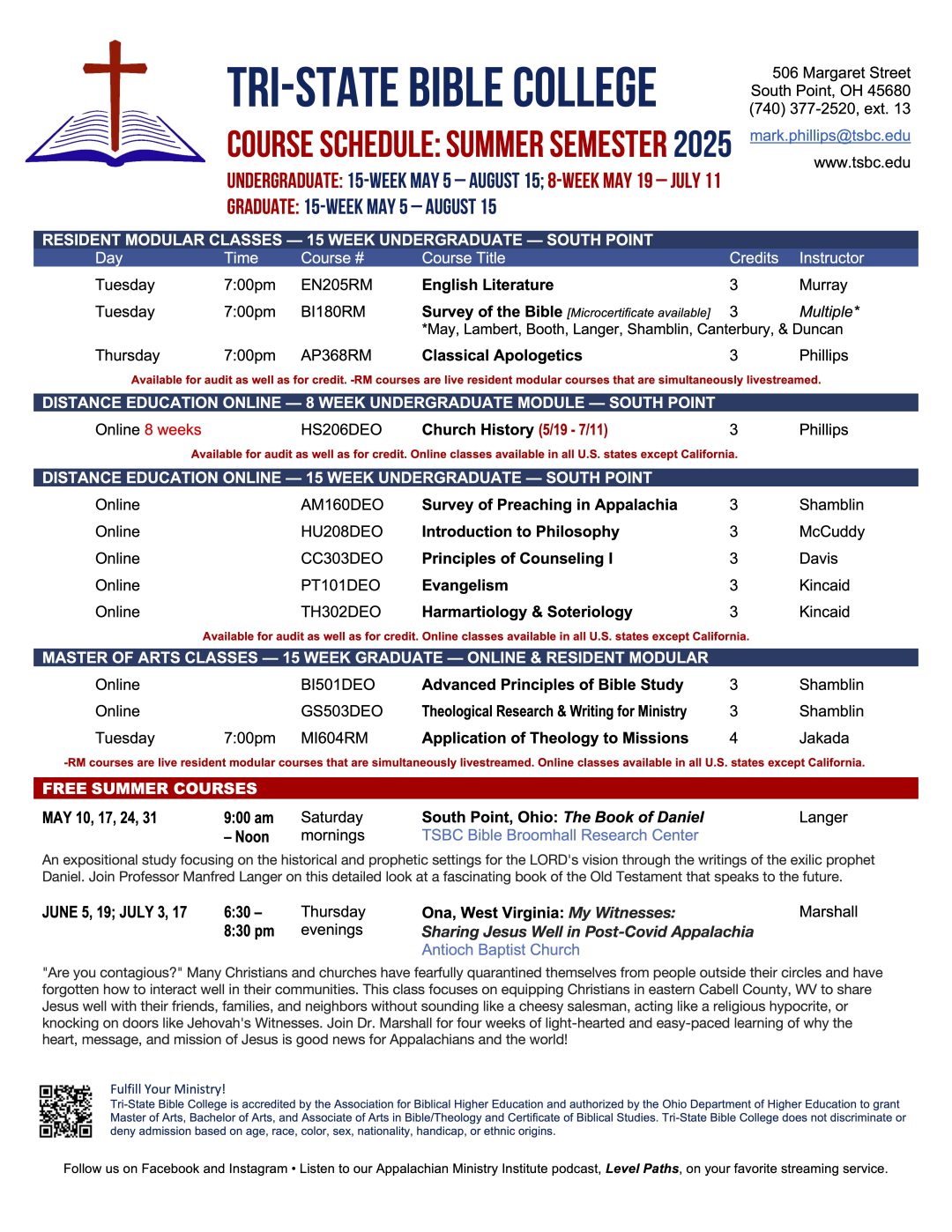 2025 Summer Schedule Release and Micro-Certificates for Ministry Launch