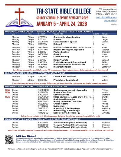 2026 Spring Schedule Release